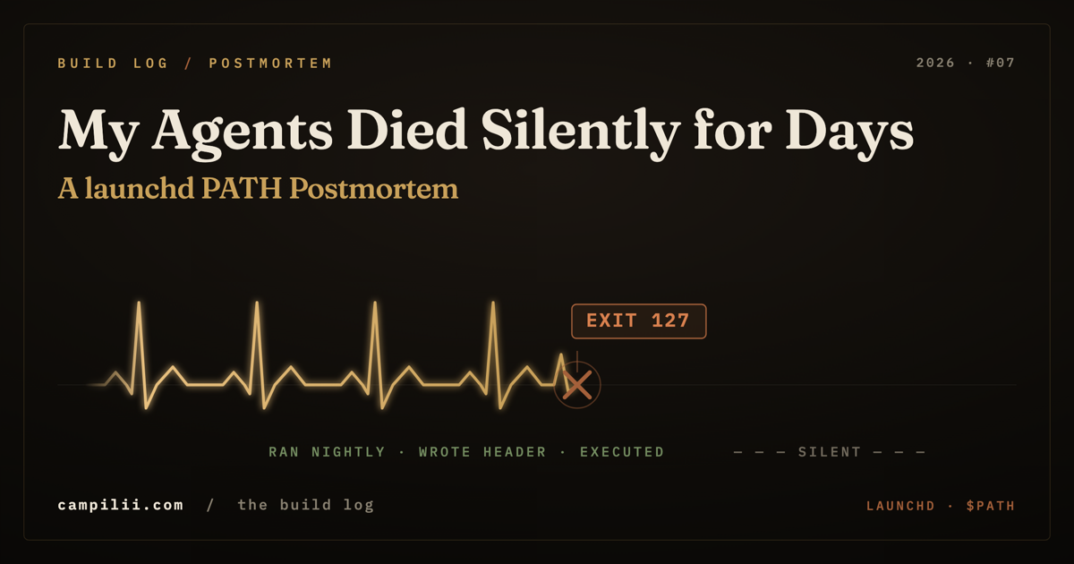 My Agents Died Silently for Days: A launchd PATH Postmortem